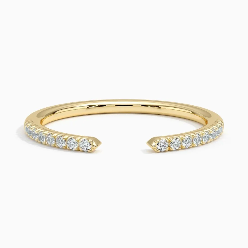 0.22ctw Slim Lab Grown Diamond Open Wedding Ring in 14k Gold
