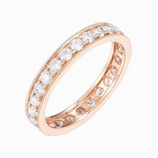 0.936ctw Channel Set Round Lab Grown Diamond Full Eternity Band in 14K gold