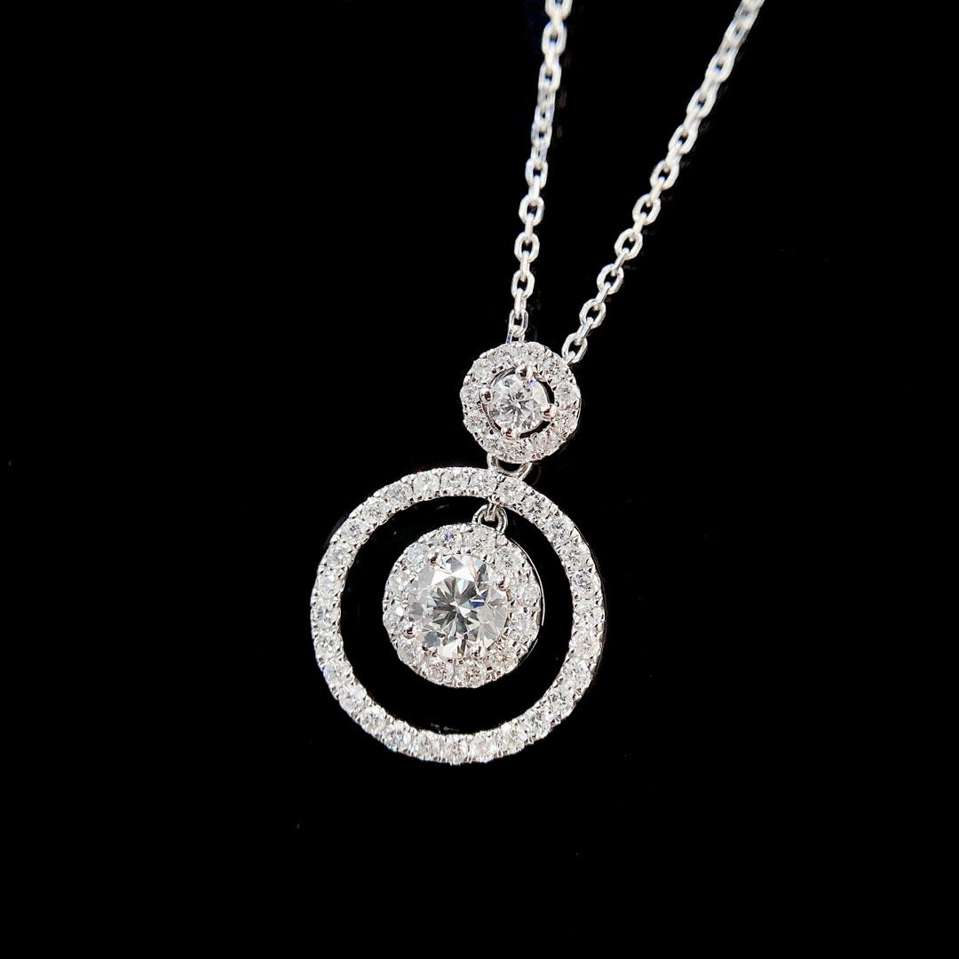 Double Round Lab Grown Diamond Necklace