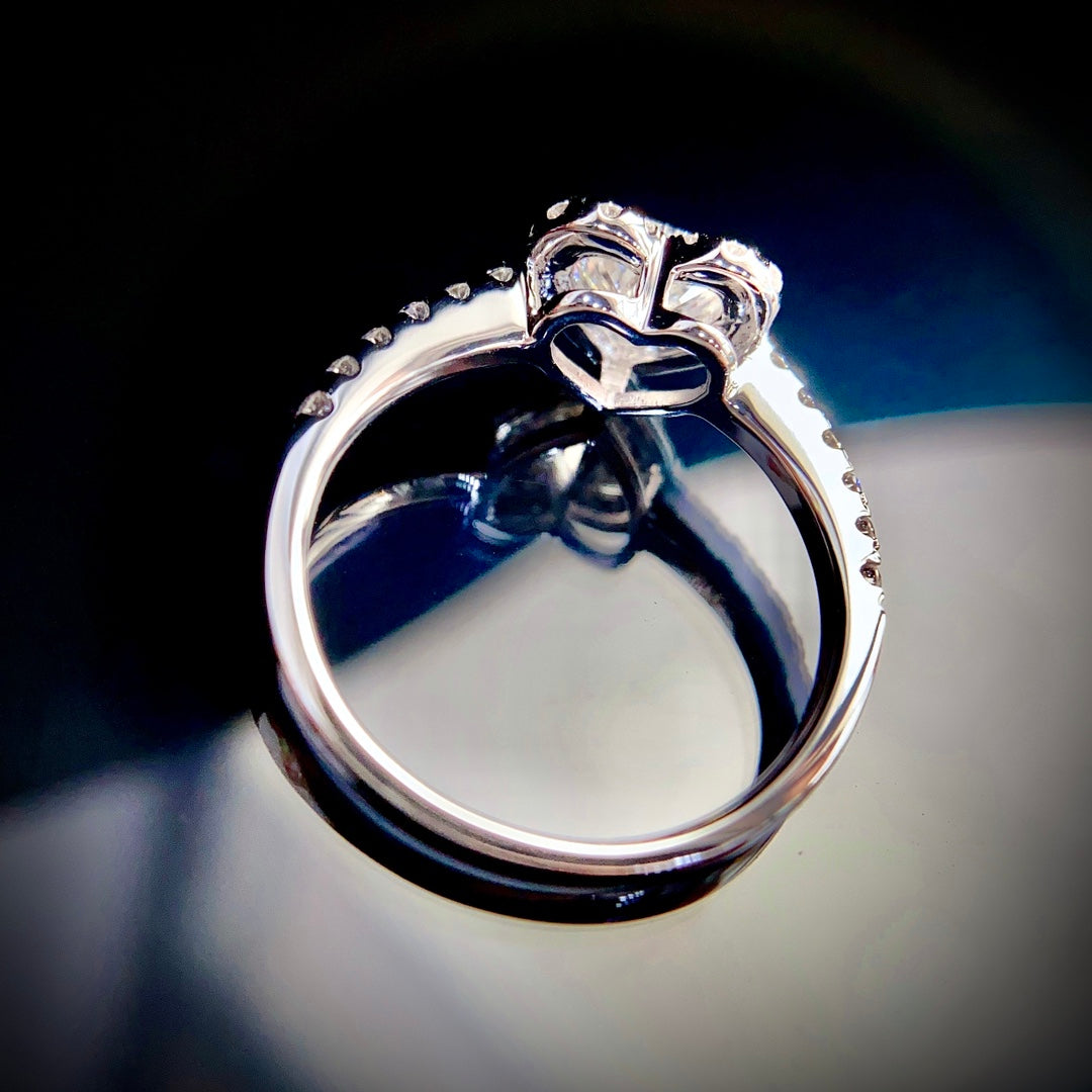 Heart Halo Lab Grown Diamond Engagement Ring in 14K White Gold