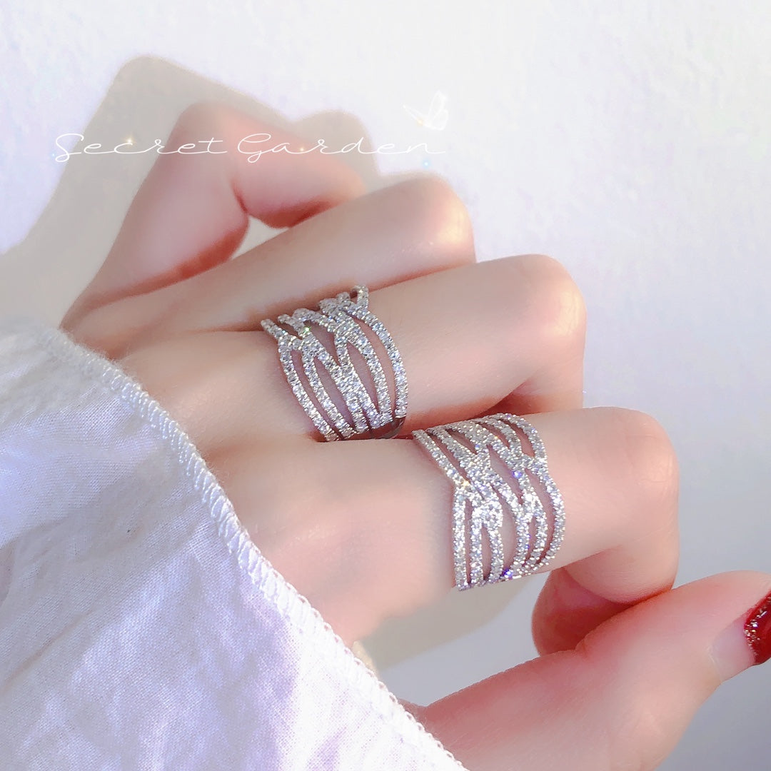 1ct Twisted Wave Lab Grown Diamond Eternity Ring in 14k White Gold