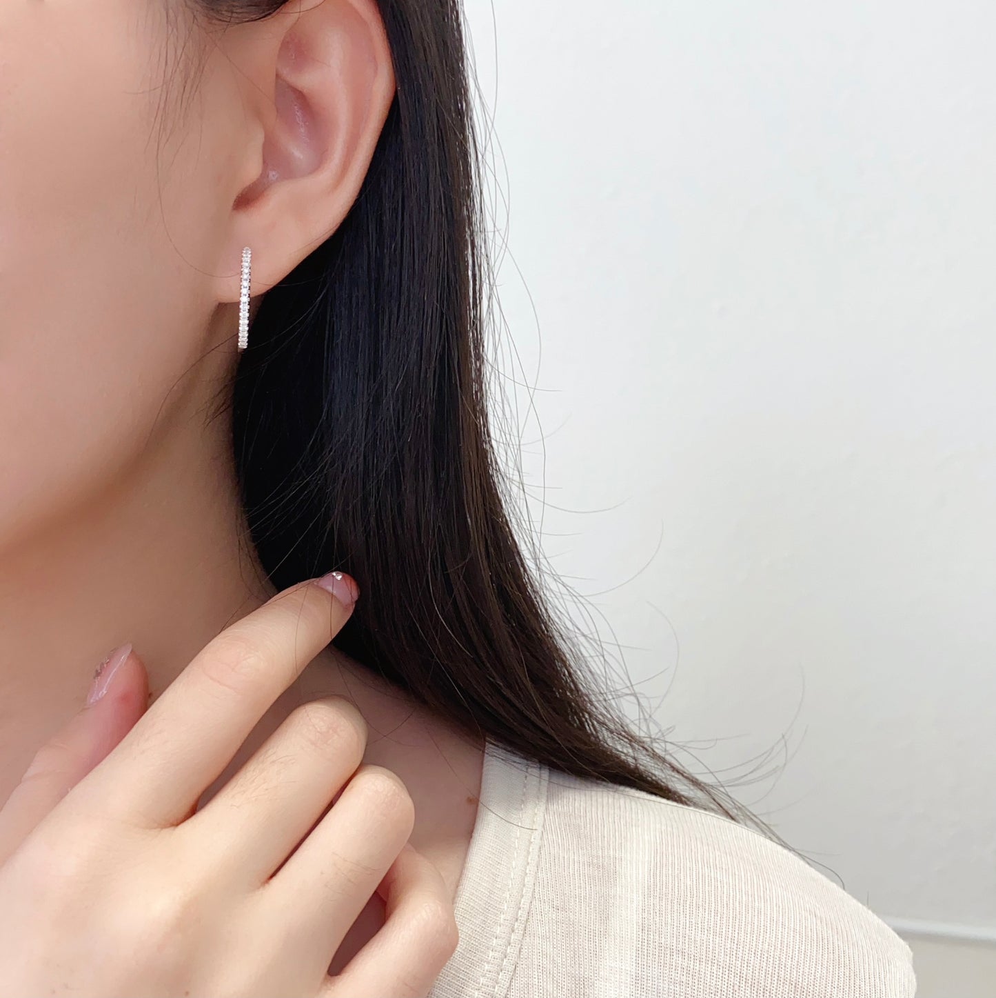 Sparkle Hoop Lab Grown Diamond Earrings(Pair)