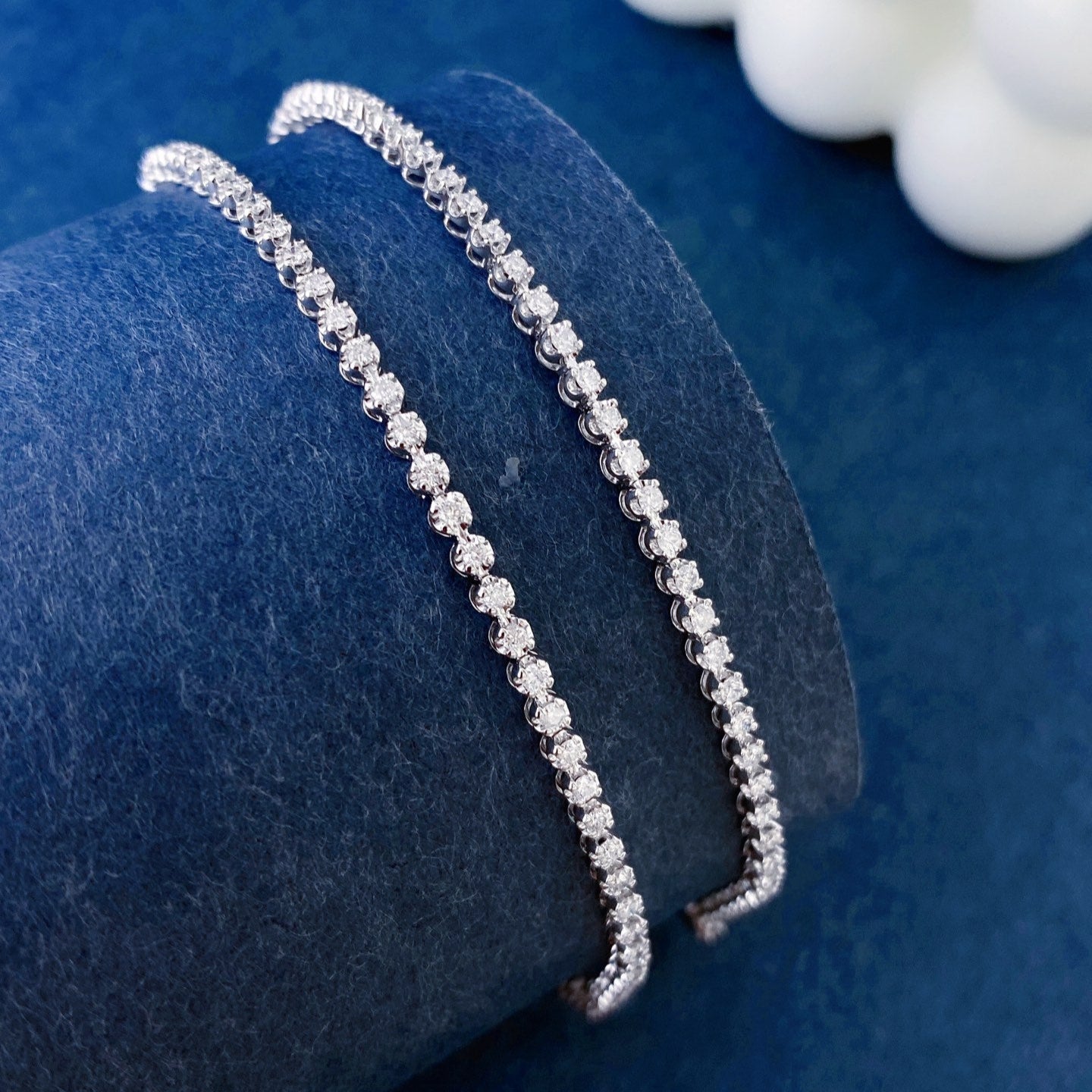 1.00ct Round Lab Grown Diamond Tennis Bracelet in 14k White Gold