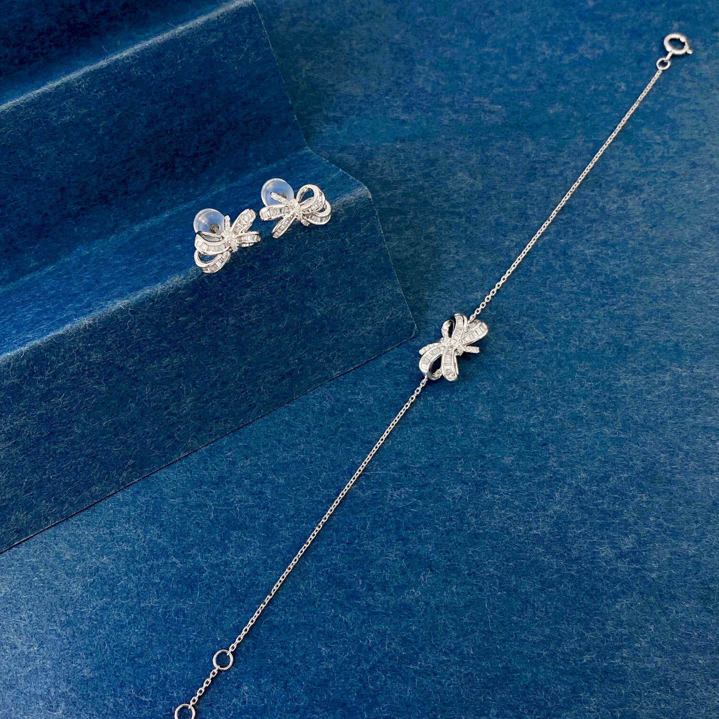 Ribbon Lab Grown Diamond Bracelet in 14k White Gold