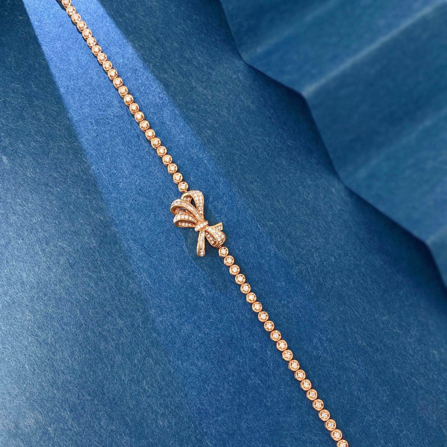 1.00CT Lab Grown Diamond Butterfly Bracelet 6-7.5 Inch in 14k rose Gold
