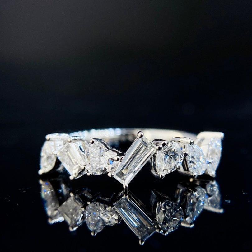 0.8 ctw Fancy Cut Lab Grown Diamond Eternity Ring in 14k White Gold