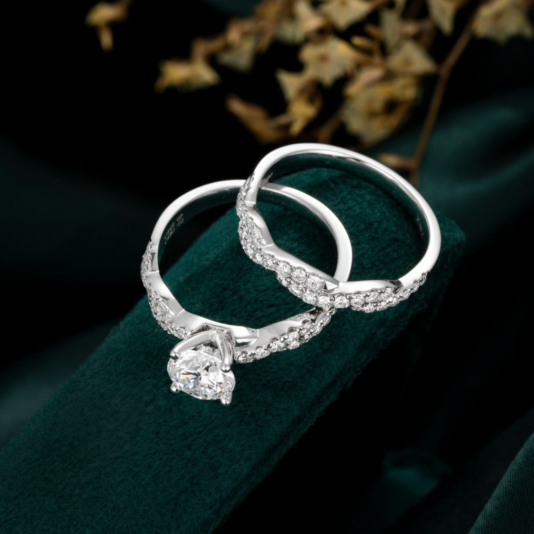 Classic Round Twisted Vine Diamond Engagement Ring in Platinum