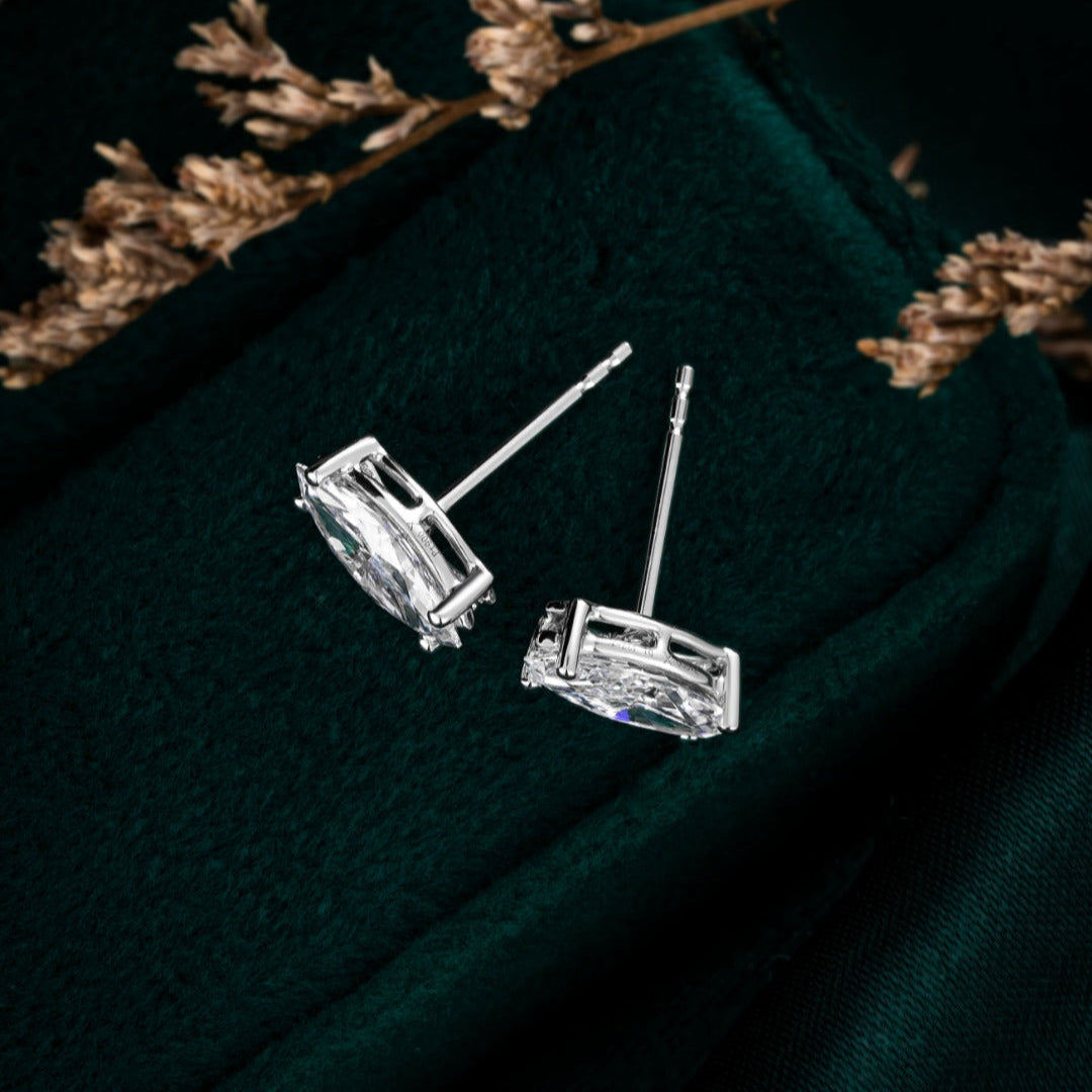 1 ctw Marquise Lab Grown Diamond Earstuds (Pair) in 14k White Gold