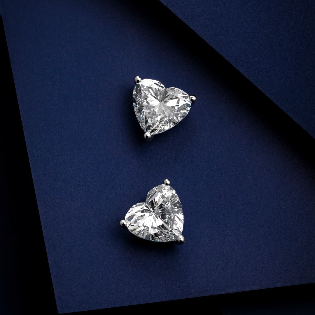 1 1/2 ctw Heart Lab Grown Diamond Earstuds (Pair) in 14k White Gold