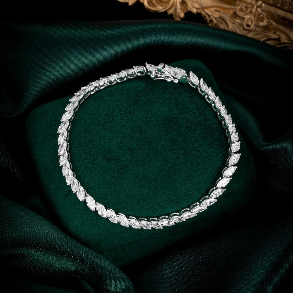 5.3ct.tw Marquise Lab Grown Diamond Tennis Bracelet 6-7.5 Inch in Platinum
