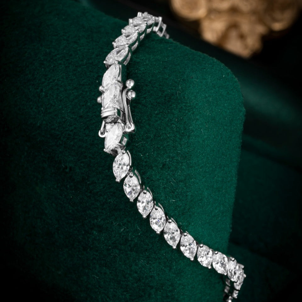 5.3ct.tw Marquise Lab Grown Diamond Tennis Bracelet 6-7.5 Inch in Platinum