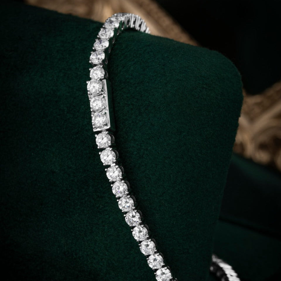4.3ct.tw Round Lab Grown Diamond Tennis Bracelet 6-7.5 Inch in 14k White Gold