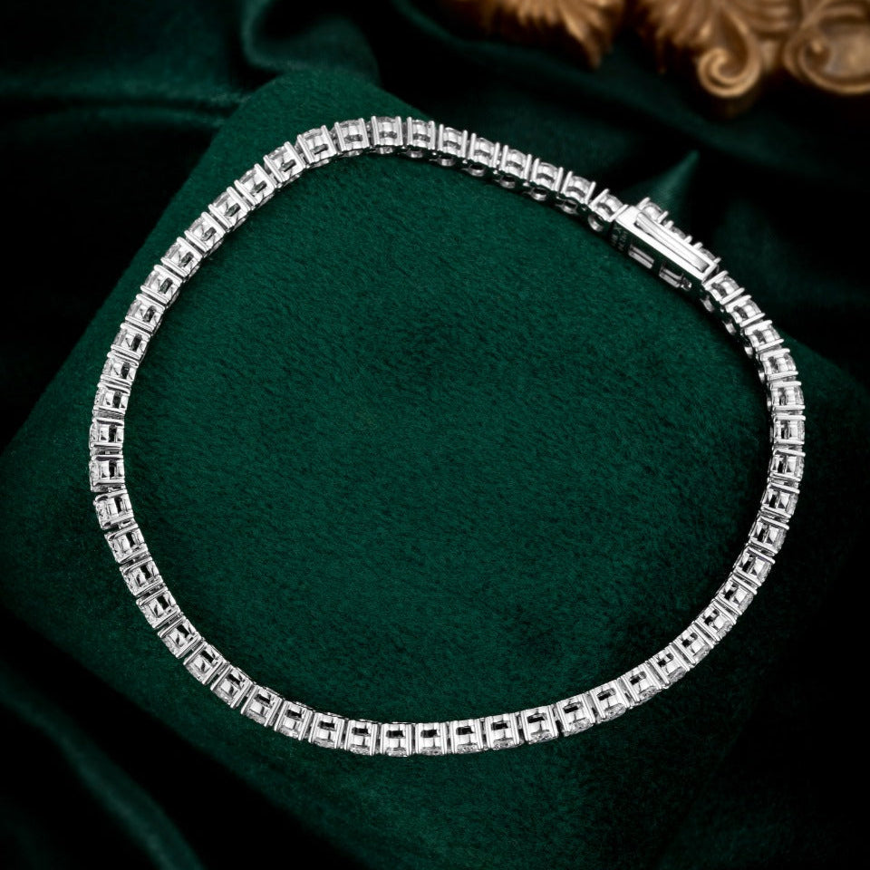 4ct Round Lab Grown Diamond Tennis Bracelet 6-7.5 Inch in 14k White Gold