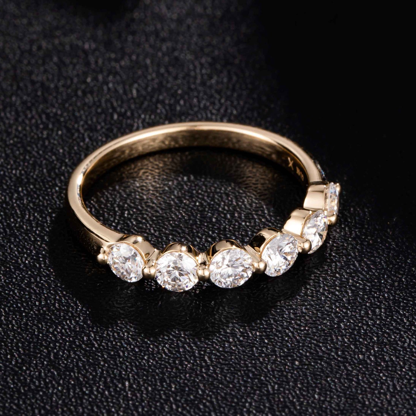 0.819ctw 6-Stones Round Lab Grown Diamond Ring in 14k Yellow Gold