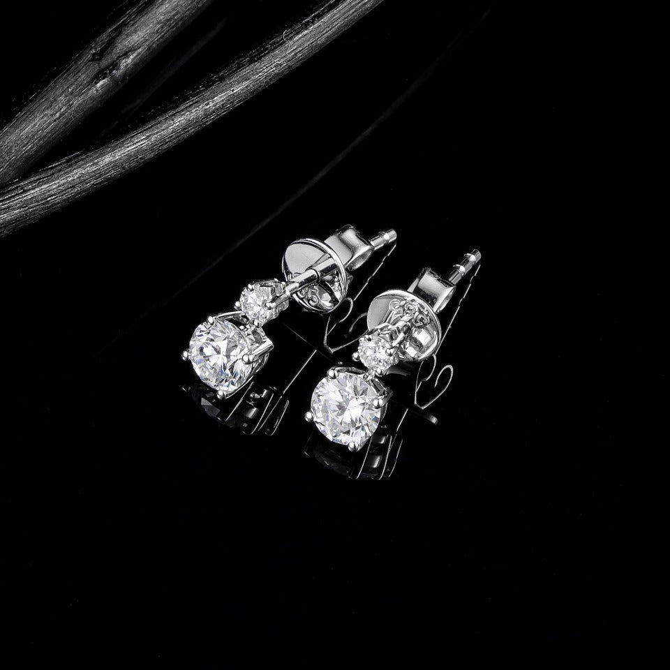 0.63ctw Duo Round Brillance Lab Grown Diamonds Earstuds (Pair) in 14k White Gold