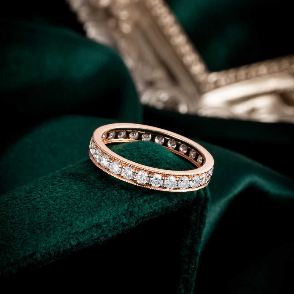 0.936ctw Channel Set Round Lab Grown Diamond Full Eternity Band in 14K Rose gold
