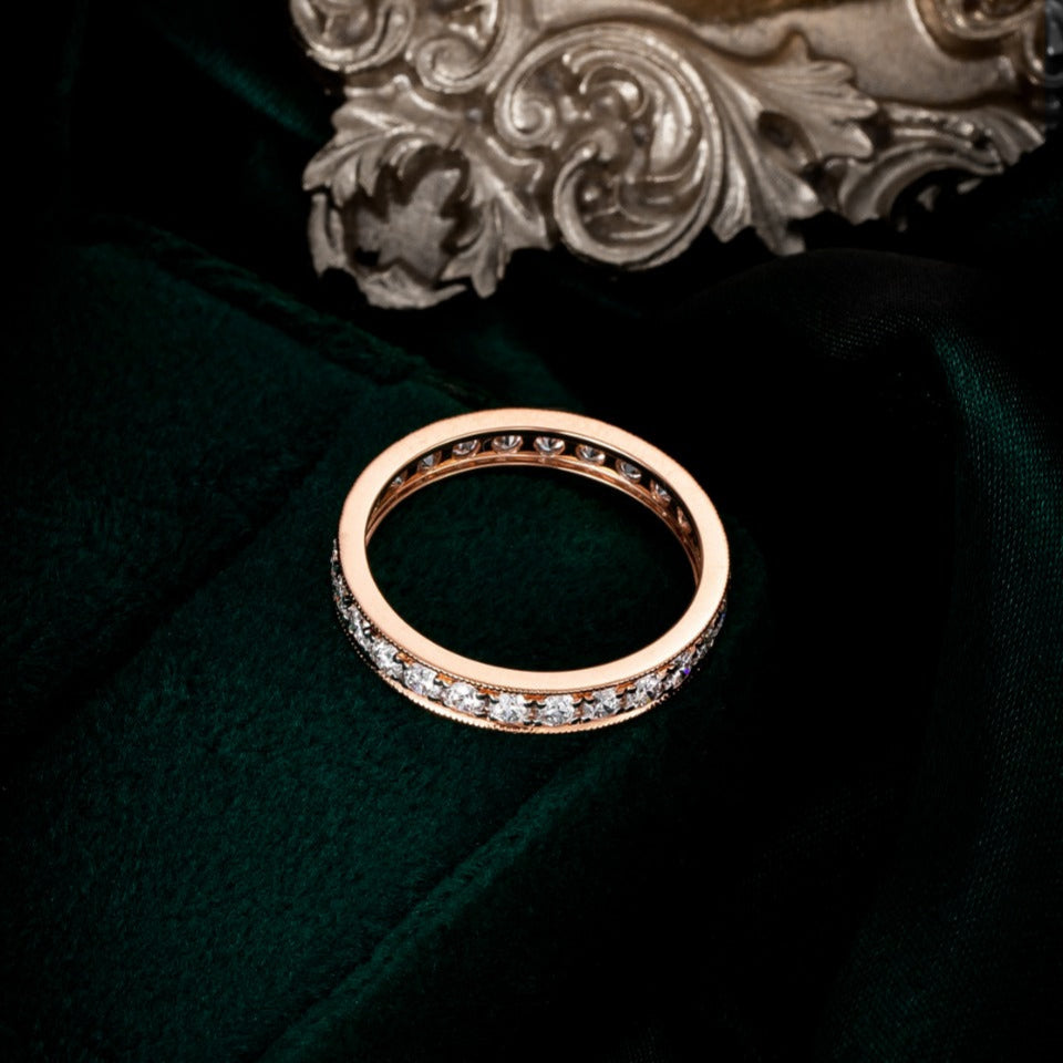 0.936ctw Channel Set Round Lab Grown Diamond Full Eternity Band in 14K Rose gold
