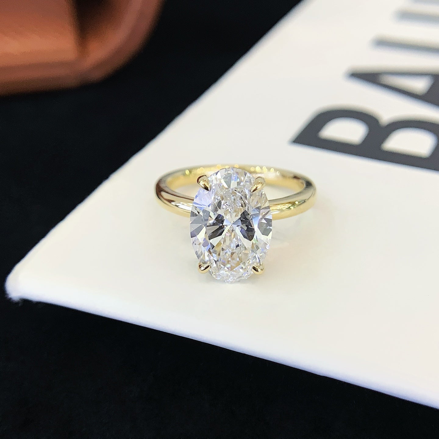 2 ct The Petite 4-Prong Solitaire Oval Lab Grown Diamond Engagement Ring in 14K Yellow Gold