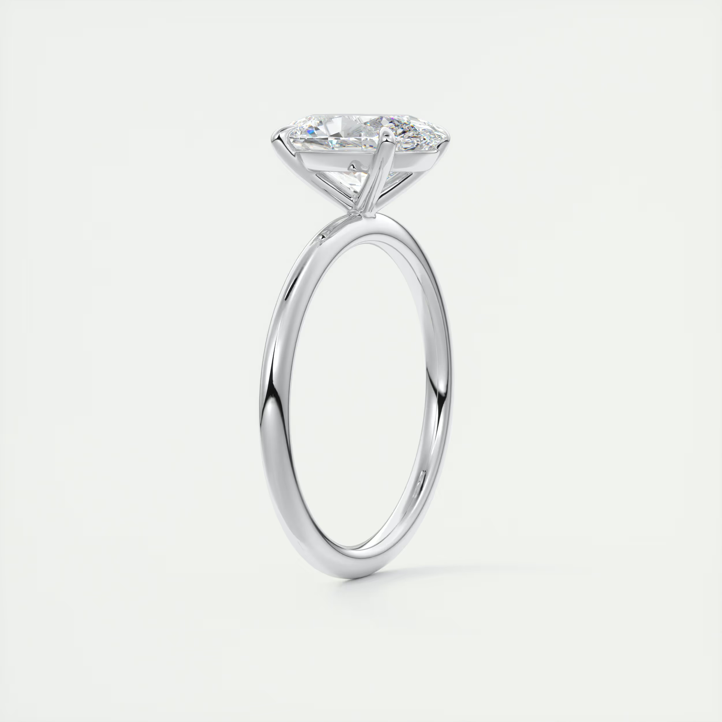 1ct Oval Solitaire Lab Grown Diamond Engagement Ring in 14K Gold
