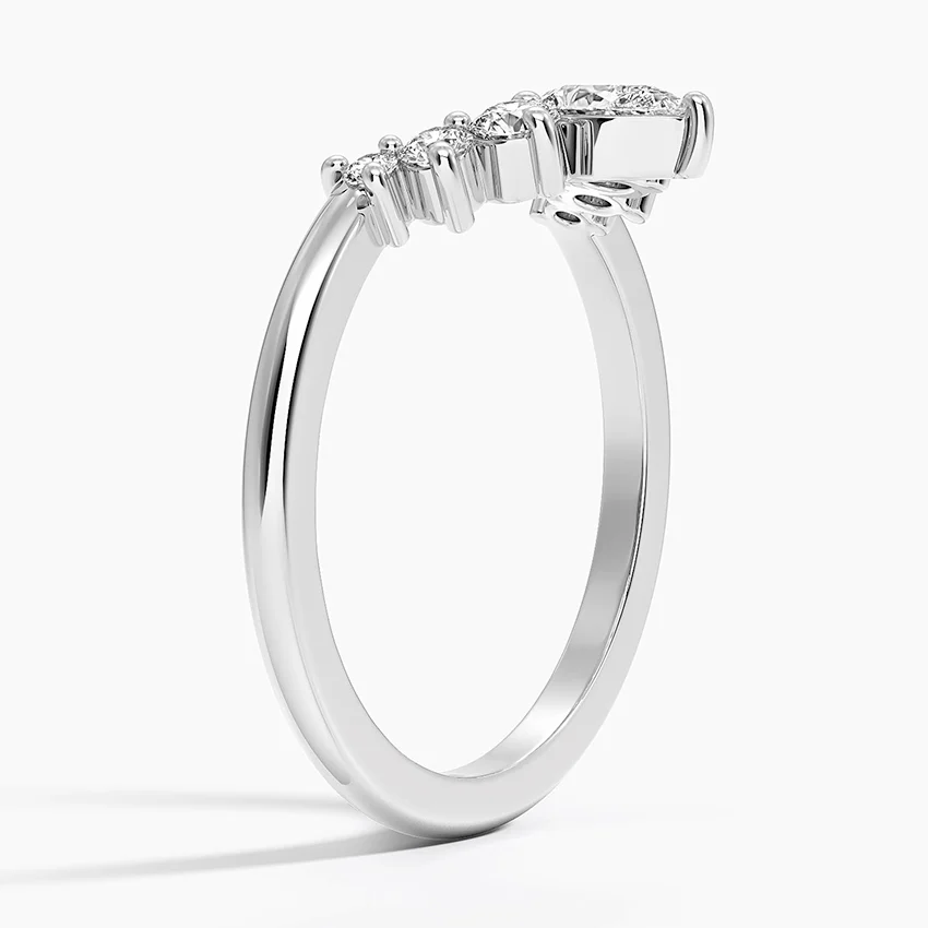 V-shaped Pear Lab Grown Diamond Ring in 14k Gold