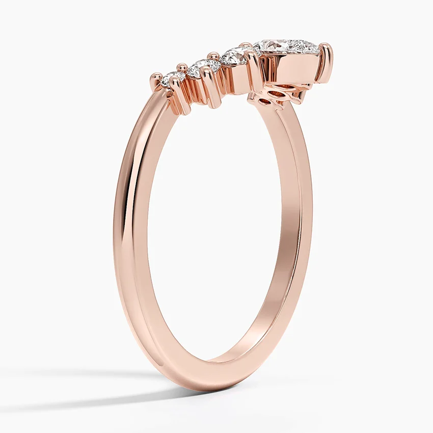 V-shaped Pear Lab Grown Diamond Ring in 14k Rose Gold