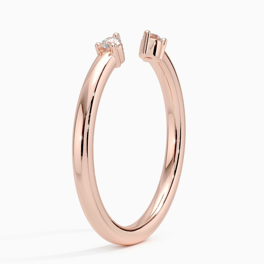 0.05 ctw Twin Round Lab Grown Diamond Open Ring in 14K Rose Gold