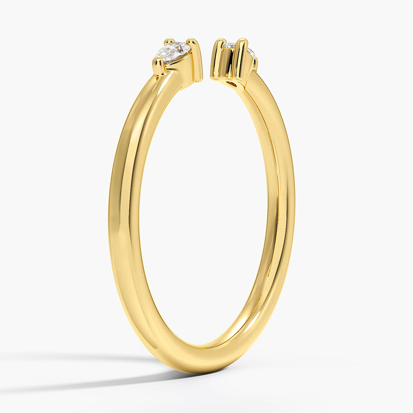 0.09ctw Pear Lab Grown Diamond Open Ring in 14k Yellow Gold