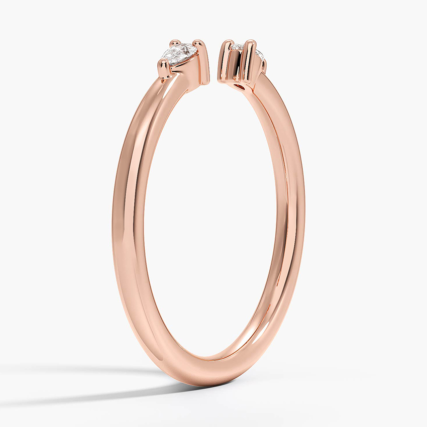 0.09ctw Pear Lab Grown Diamond Open Ring in 14k Rose Gold