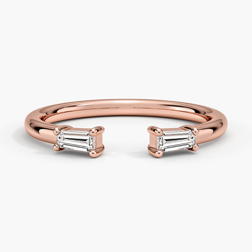0.18ctw Baguette Lab Grown Diamond Open Ring in 14k Gold