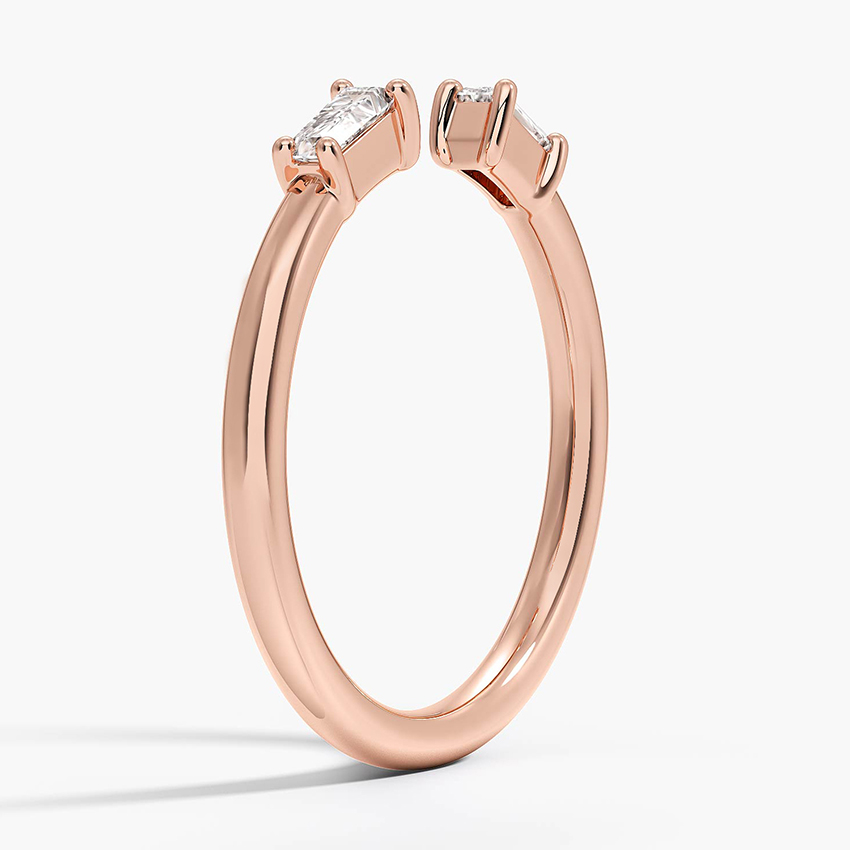 0.18ctw Baguette Lab Grown Diamond Open Ring in 14k Gold