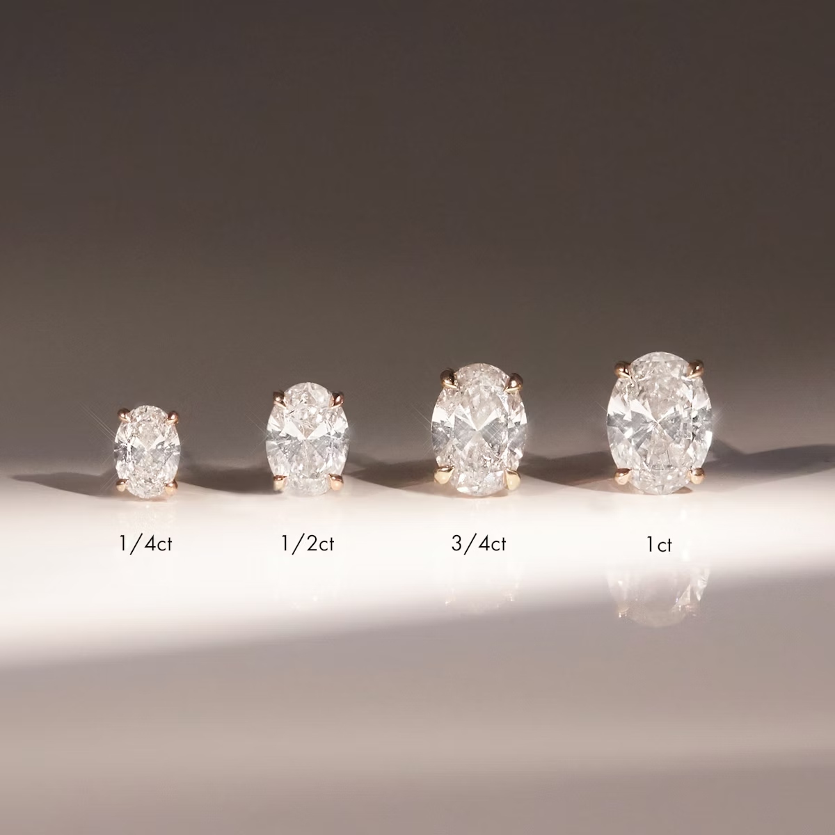 1CTW Oval Lab Grown Diamonds Earstuds in 14k white gold (Pair)
