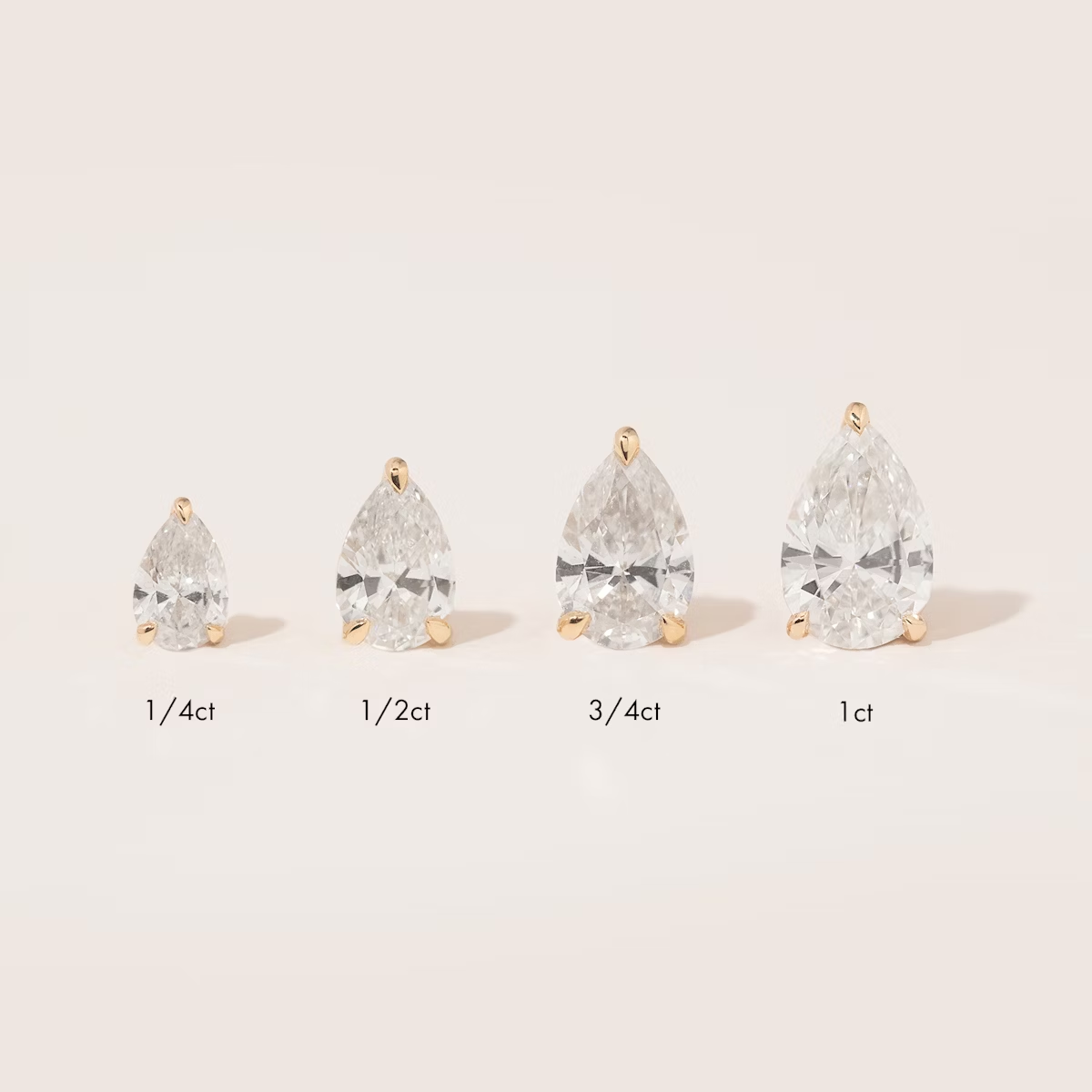 1 ctw Pear Lab Grown Diamonds Earstuds (Pair) in 14k White Gold