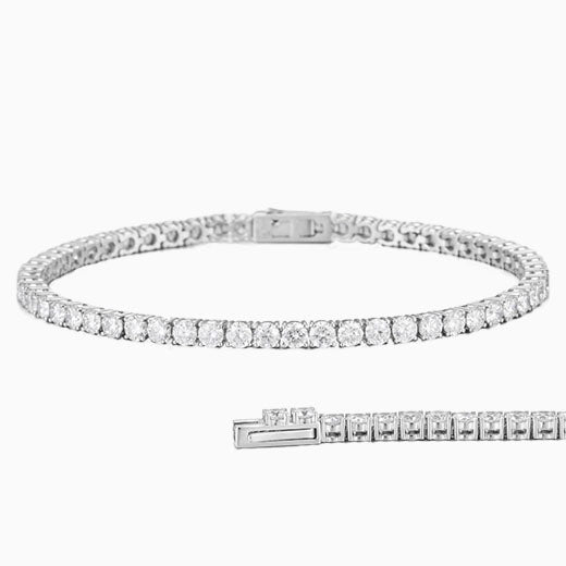 4.3ct.tw Round Lab Grown Diamond Tennis Bracelet 6-7.5 Inch in 14k White Gold