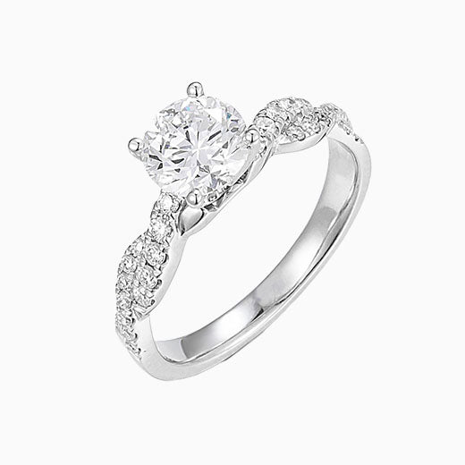 Classic Round Twisted Vine Diamond Engagement Ring in Platinum