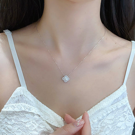 0.3ct Lab Grown Diamond Four Leaf Necklace in Platinum