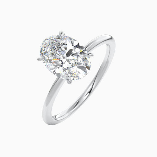 1ct Oval Solitaire Lab Grown Diamond Engagement Ring in 14K Gold