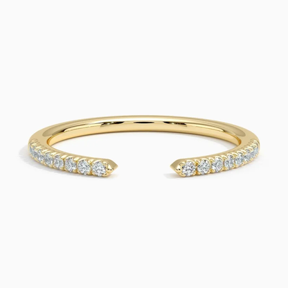 0.22ctw Slim Lab Grown Diamond Open Wedding Ring in 14k Gold