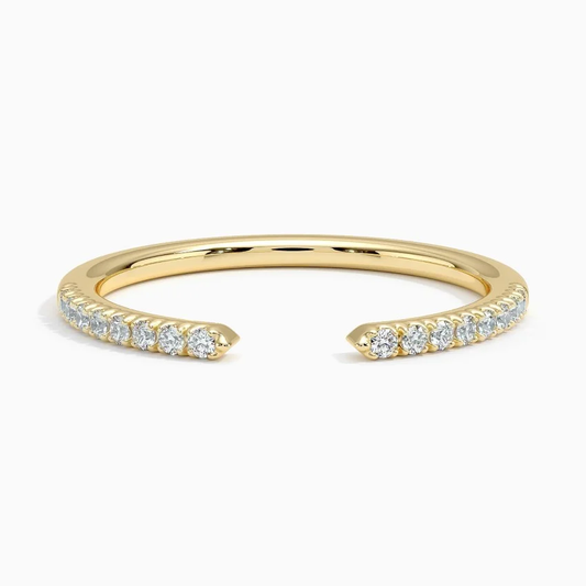 0.22ctw Slim Lab Grown Diamond Open Wedding Ring in 14k Gold