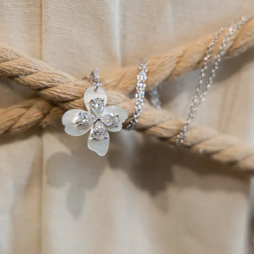 Flower Blossom Mother of Pearl Necklace
