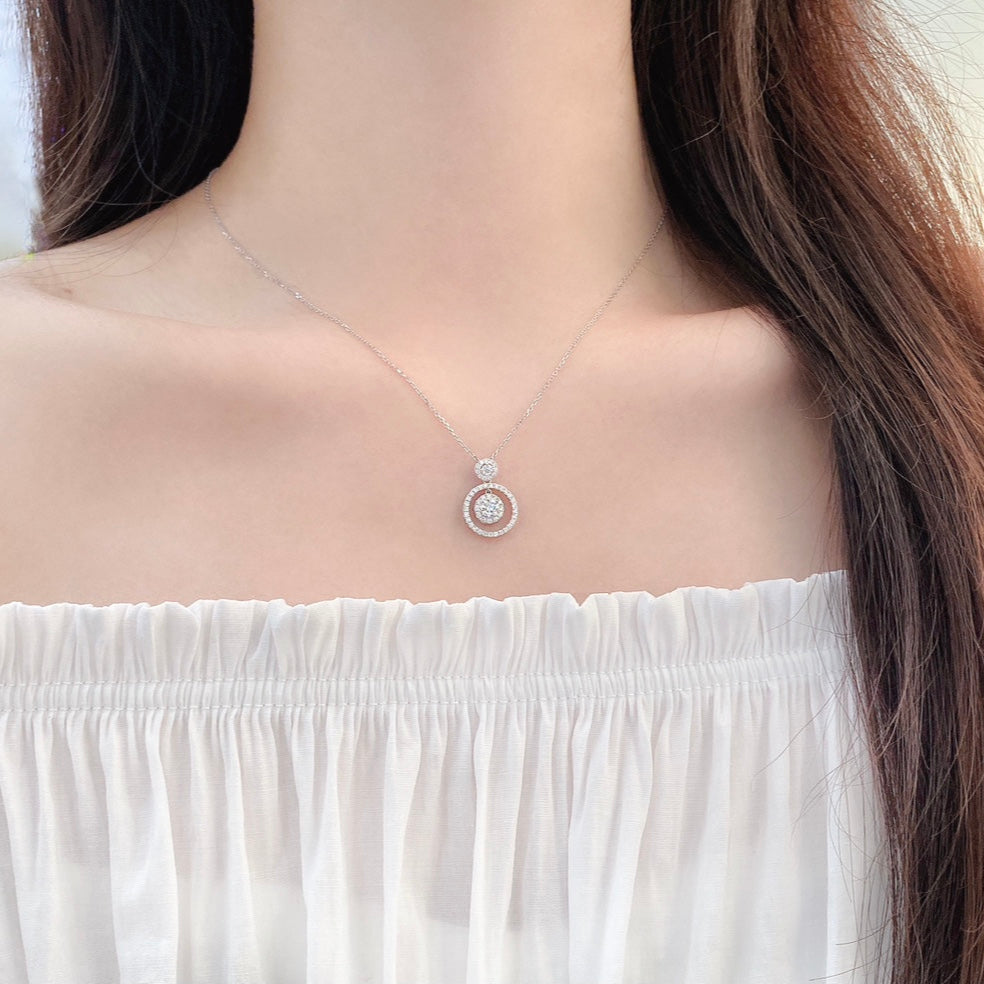 Double Round Lab Grown Diamond Necklace