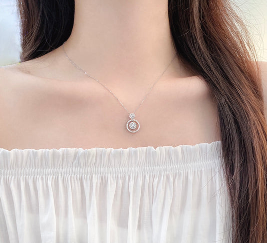 Double Round Lab Grown Diamond Necklace
