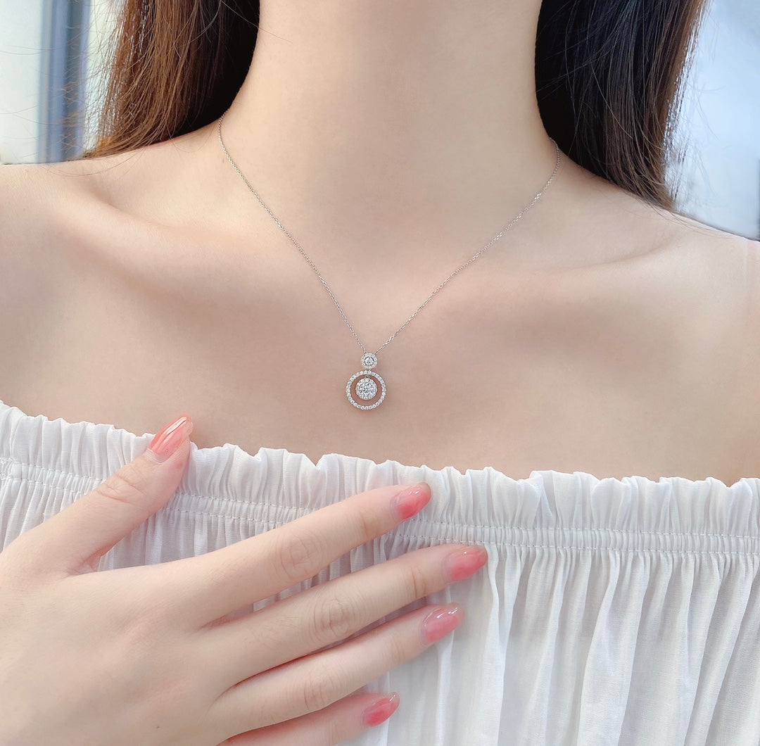 Double Round Lab Grown Diamond Necklace