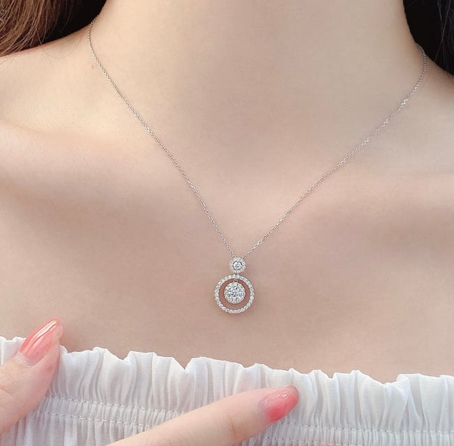 0.70ct Lab Grown Diamond Double Round Lab Grown Diamond Necklace in Platinum