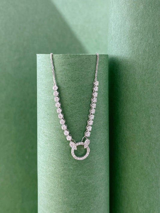 Cricle Lock Lab Grown Diamond Necklace