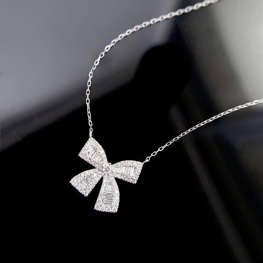 Ribbon Baguette Lab Grown Diamond Necklace