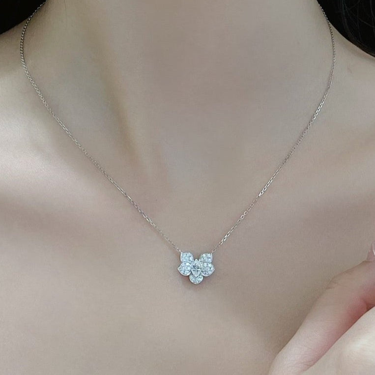 0.55ct Lab-Grown Diamond Marquise orchid Necklace in Platinum