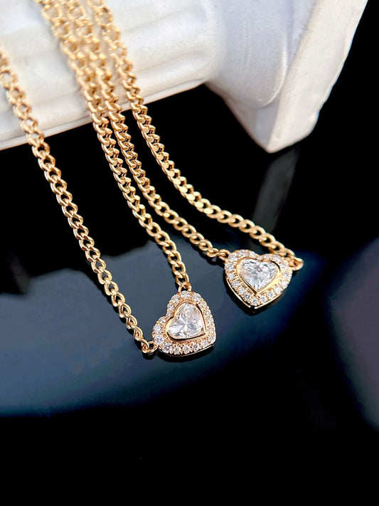 Heart Halo Lab Grown Diamond Necklace