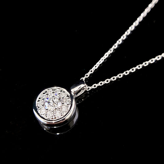 Round Halo Lab Grown Diamond Pendant Necklace