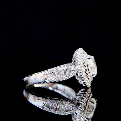 1 ct Dual Halo Oval Lab Grown Diamond Engagement Ring in 14k White Gold