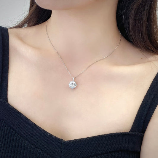 Cushion Convertible Lab Grown Diamond RING/NECKLACE in 14K White Gold